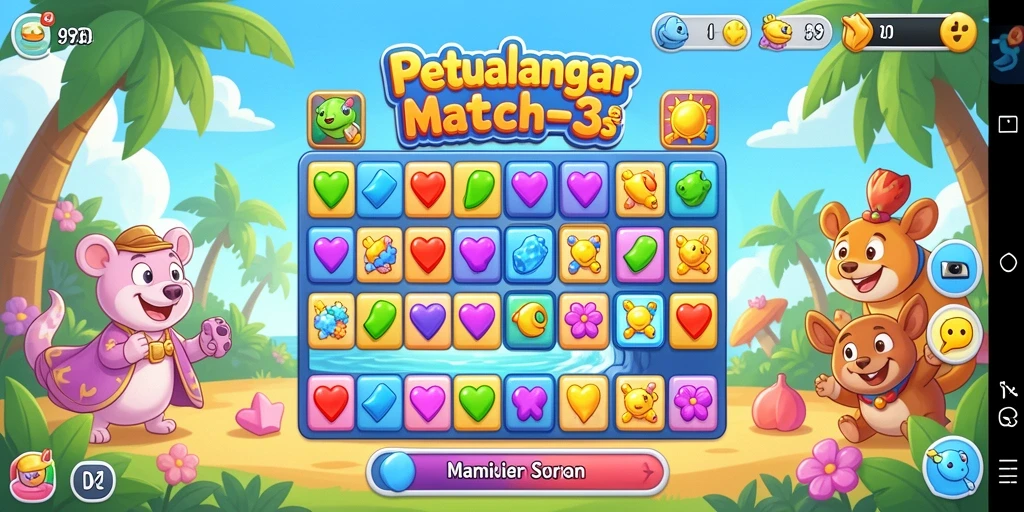 Screenshot 9939 menampilkan aksi mencocokkan permata yang seru.