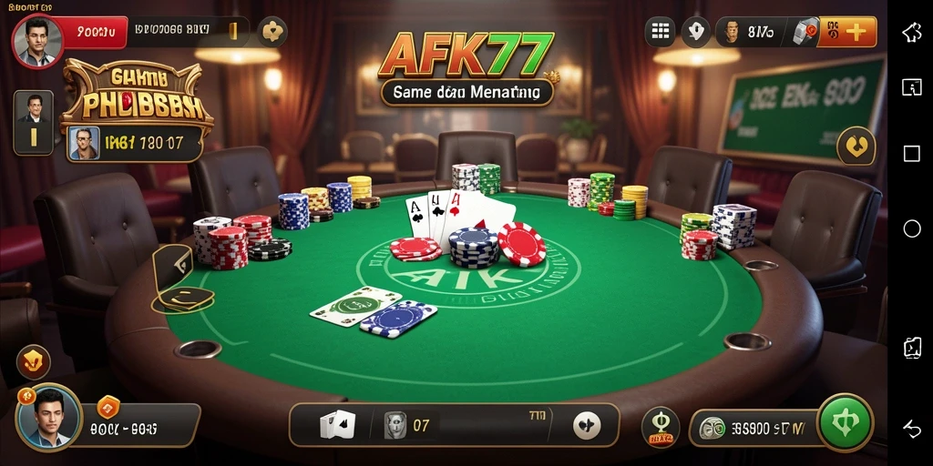Screenshot utama AFK77 menunjukkan aksi poker yang mendebarkan.