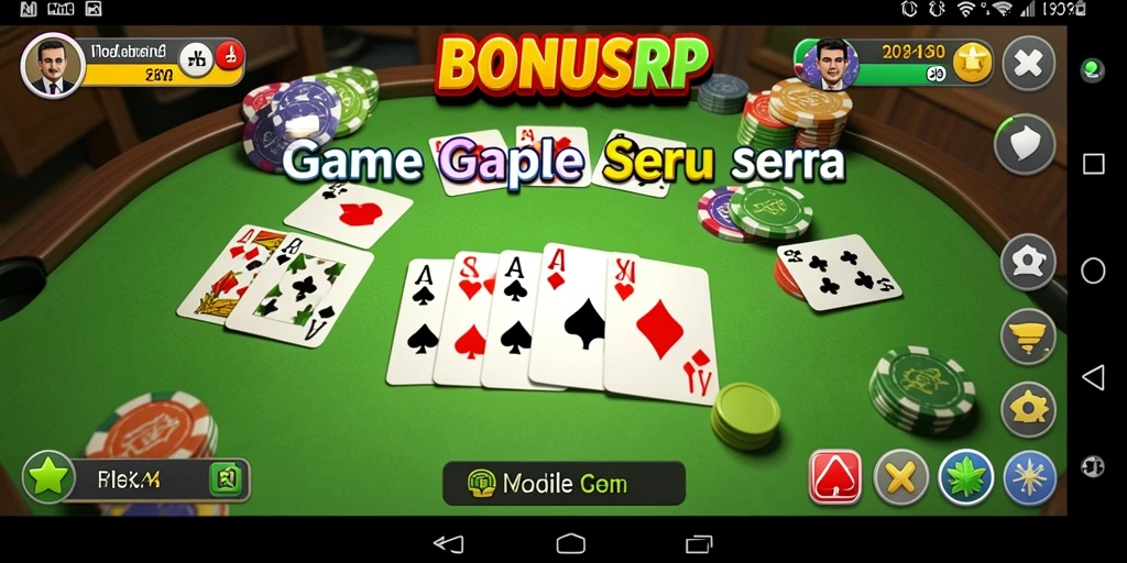 Screenshot utama BONUSRP menampilkan gameplay Gaple yang mendebarkan.