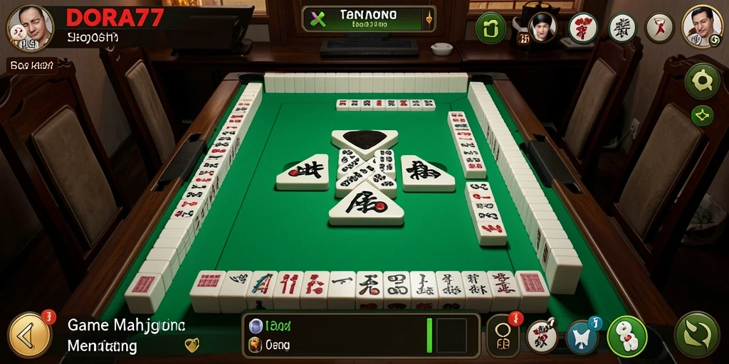 Screenshot DORA77 menampilkan gameplay Mahjong yang seru dan mengasyikkan.