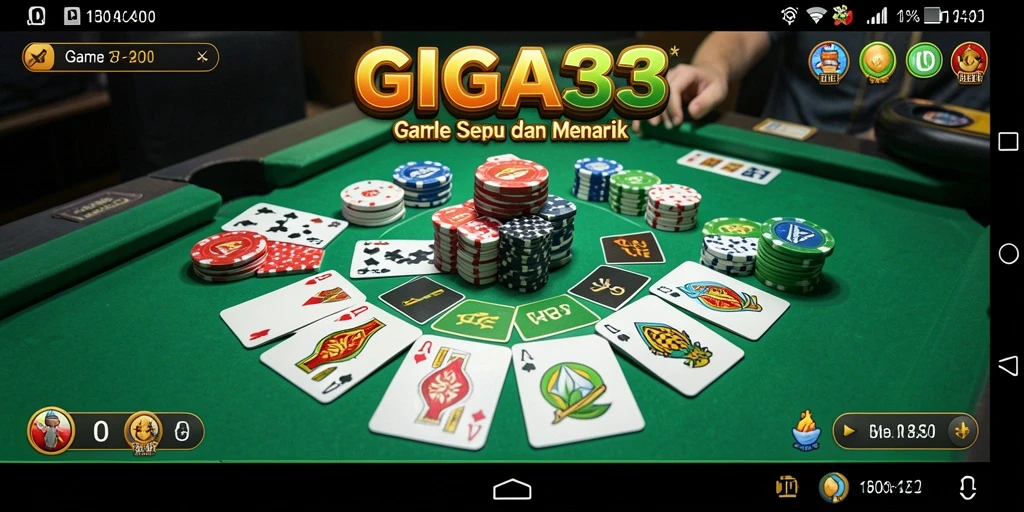 Tampilan gameplay seru GIGA33 dengan kartu Gaple.