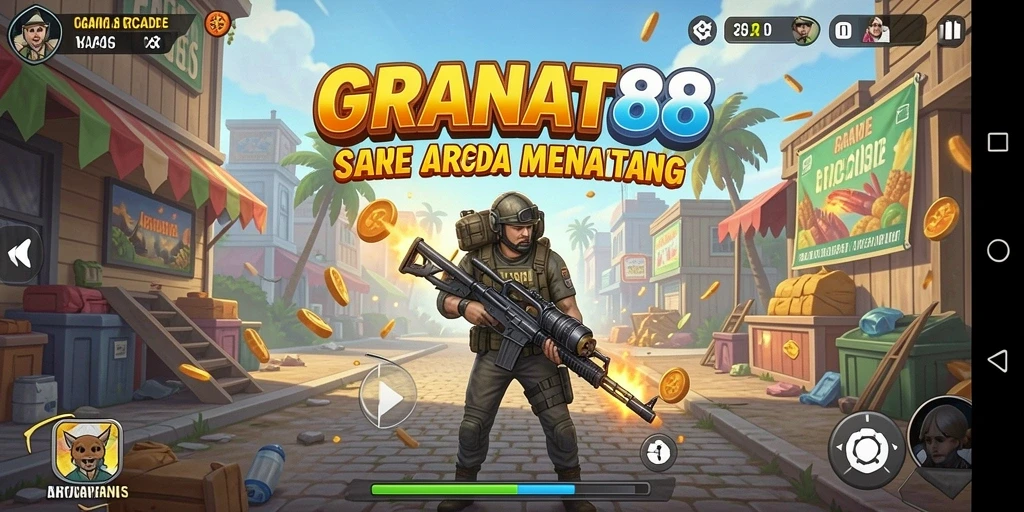 Tangkapan layar gameplay GRANAT88 menunjukkan aksi seru dalam permainan Arcade.