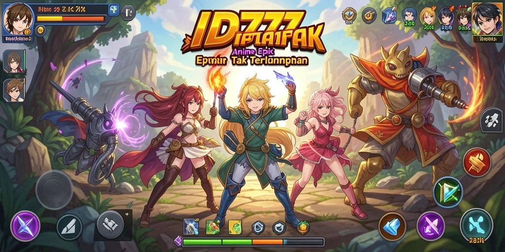 Tampilan gameplay dinamis dalam dunia anime yang menakjubkan.