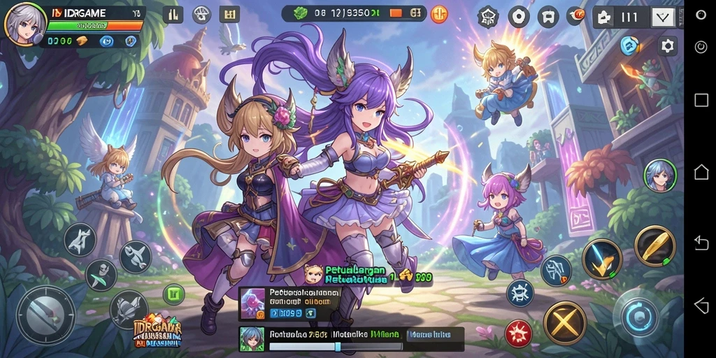 Tampilan gameplay menakjubkan di dunia Anime.