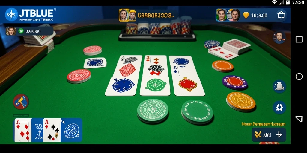 Tangkapan layar gameplay JTBLUE menunjukkan keseruan permainan Gaple.
