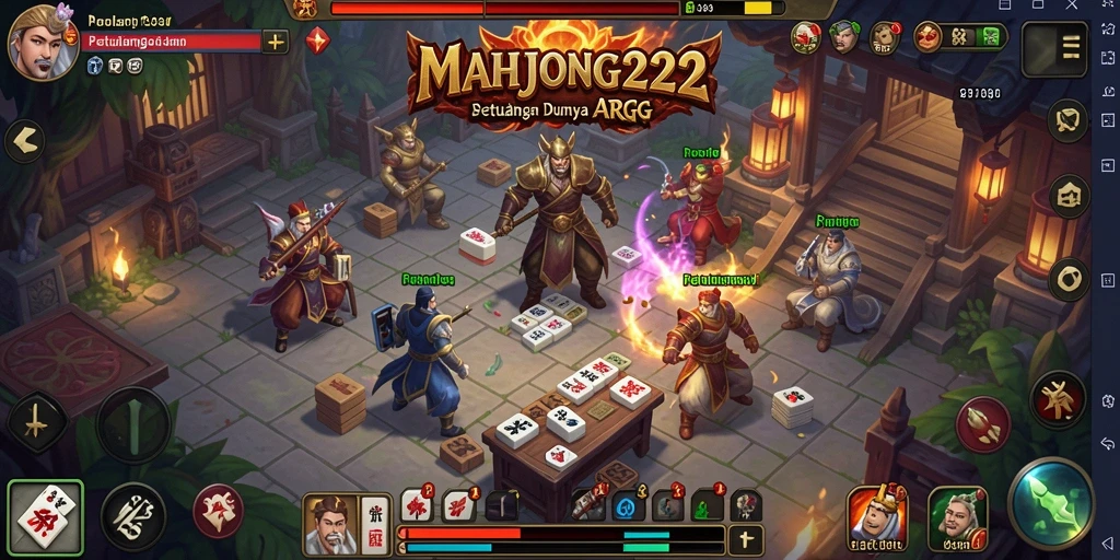 Tampilan menawan dari gameplay ARPG di MAHJONG222.