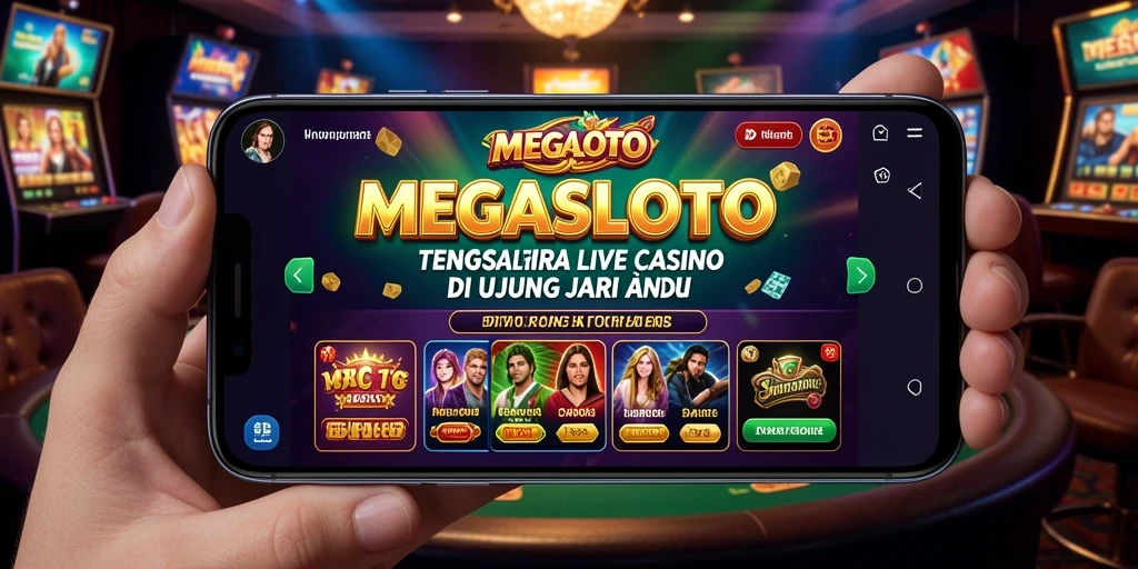 Tampilan menarik dari gameplay MEGASLOTO di Live Casino.