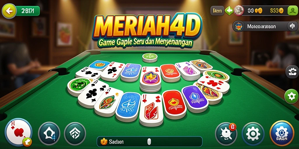 Tampilan gameplay seru MERIAH4D dalam permainan Gaple.