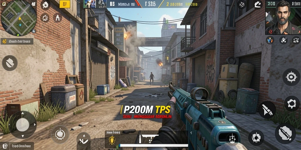 Screenshot utama P200M menampilkan karakter dalam aksi TPS yang mendebarkan.