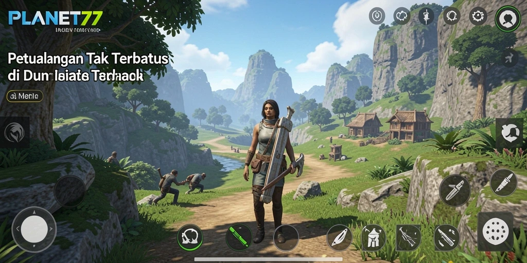 Tampilan gameplay Open World yang menakjubkan di PLANET77.