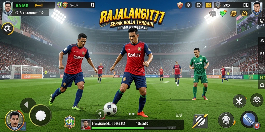 Screenshot dari gameplay RAJALANGIT77 yang menunjukkan aksi seru di lapangan.