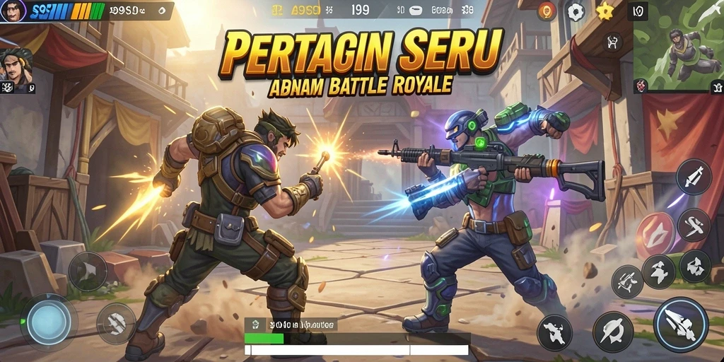 Screenshot S9S9 menampilkan pertempuran intens di arena Battle Royale.