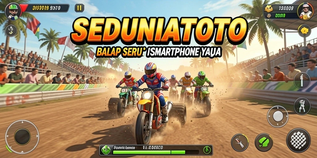 Tampilan gameplay SEDUNIATOTO dengan aksi balap yang menegangkan.