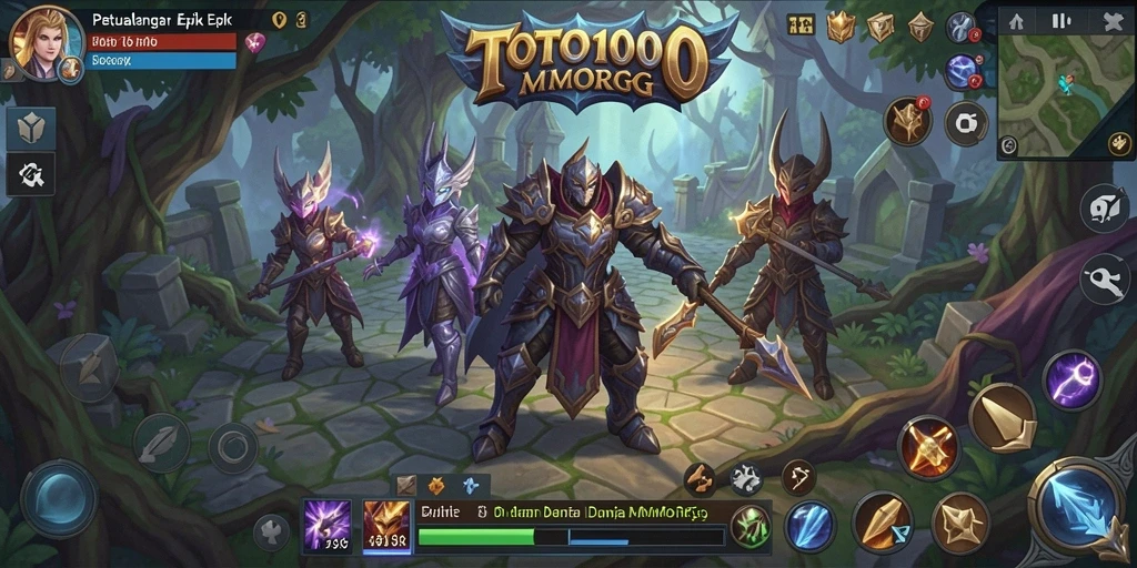 Tangkapan layar gameplay TOTO1000 menunjukkan aksi seru dalam petualangan MMORPG.